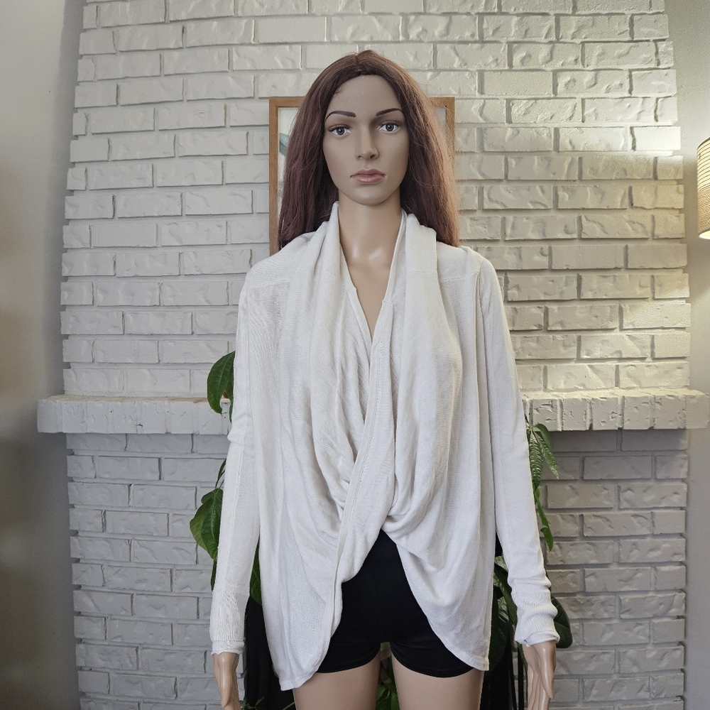 Lululemon Iconic Cream Twist Wrap Sweater Tunic Top